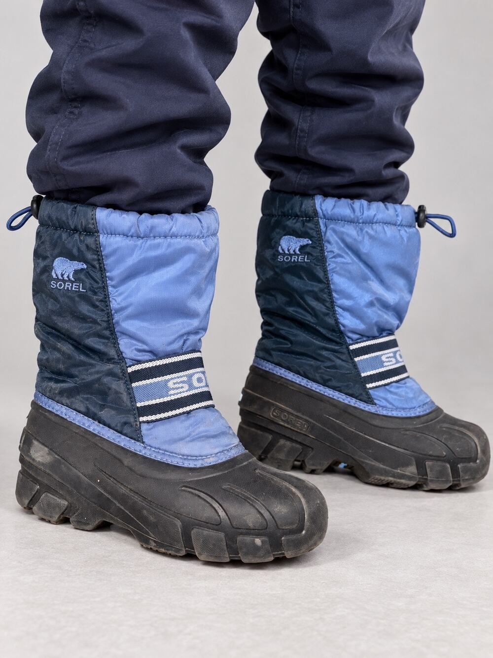 Sorel Cub Blue Navy Insulated Snow Boots Youth Size 4